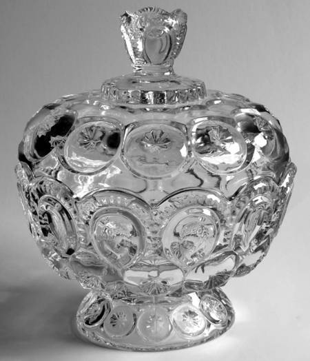 Moon and Star Clear 7" Compote & Lid