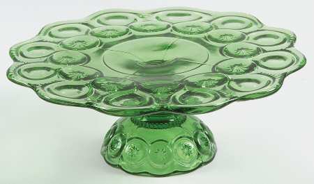 Moon and Star Green Round Cake Stand