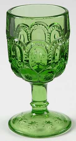 Moon and Star Green Wine Glass
