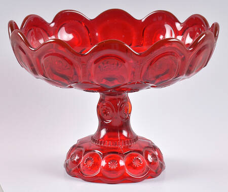 Moon and Star Ruby 7" Height Open Compote