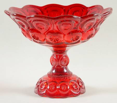 Moon and Star Ruby 5" Height Open Compote