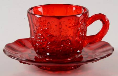 Panel Grape Ruby Cup & Saucer Set