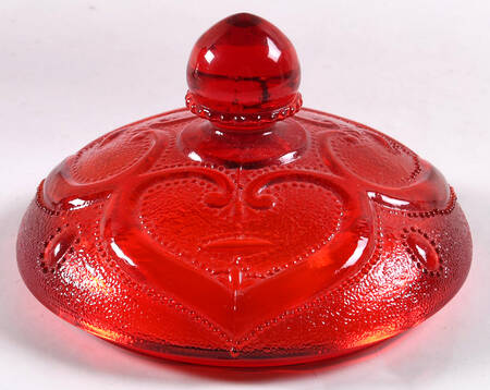 Sweetheart Red Lid for Footed Candy Dish