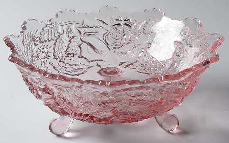 Wild Rose Pink 8" 3-Toed Footed Bowl