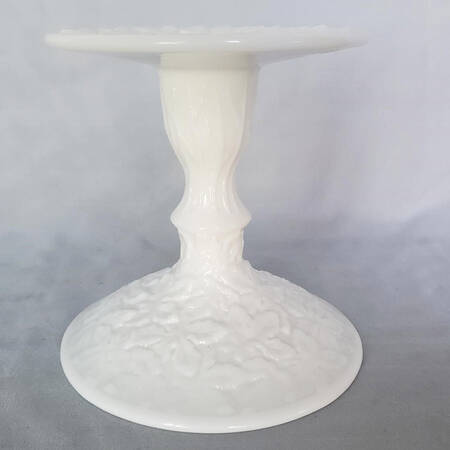 Bramble Milk Glass 4" Pillar Candleholder