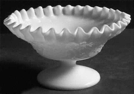 Bramble Milk Glass 7" Round Double Crimped Bowl