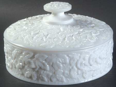 Bramble Milk Glass Candy Dish & Lid