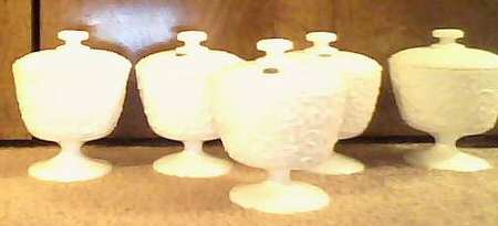 Bramble Milk Glass Compote & Lid