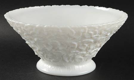Bramble Milk Glass 10" Round Flared Bowl