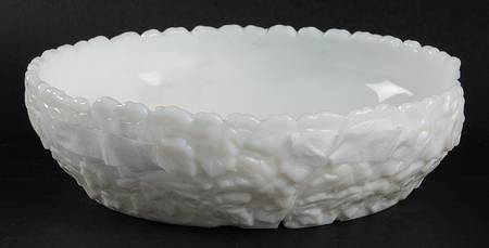 Bramble Milk Glass 6" Shallow Nappy