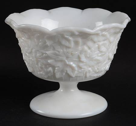 Bramble Milk Glass Footed Bowl