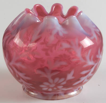 Fern Cranberry 3" Rose Bowl