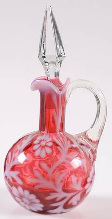 Fern Cranberry Cruet & Stopper