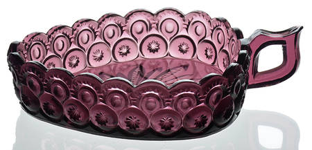 Moon and Star Amethyst Triangular Handled Nappy