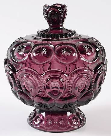 Moon and Star Amethyst 7" Compote & Lid