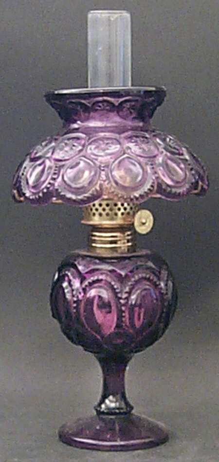 Moon and Star Amethyst Mini Oil Lamp with Globe and Chimney