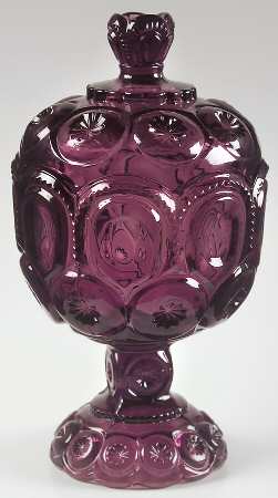 Moon and Star Amethyst 8" Compote & Lid