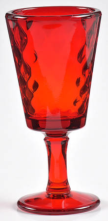 Diamond Quilted Ruby Wine Glass