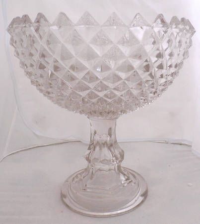 Sawtooth Clear 14" Tall Compote No Lid