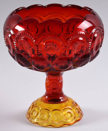 Moon and Star Amberina 7" Height Open Compote