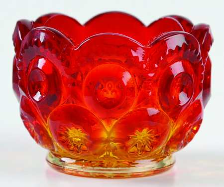 Moon and Star Amberina Table Salt Dip