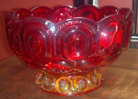 Moon and Star Amberina 8" Footed Round Bowl