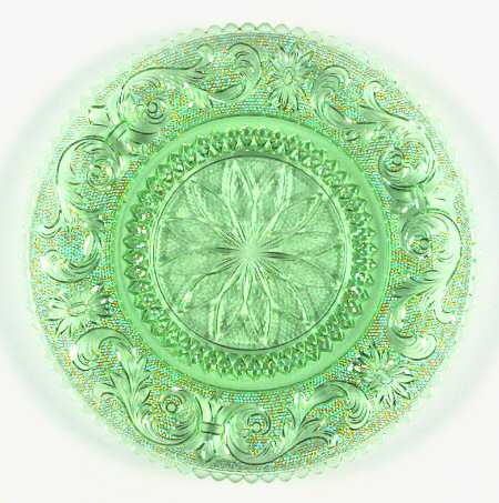 Princess Feather Green Luncheon Plate