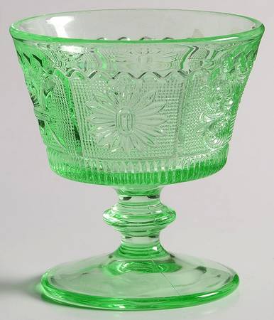 Princess Feather Green Low Sherbet