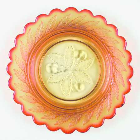 Three Cherry Amberina by L G Wright Glass