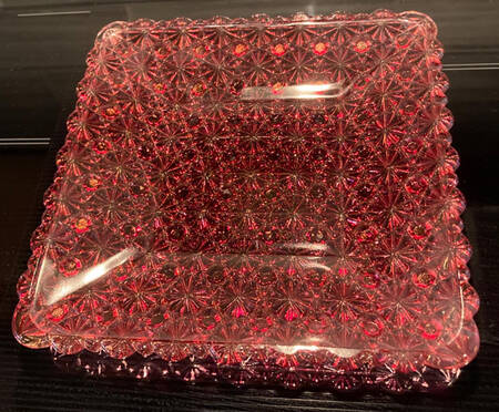 Daisy and Button Pink Square Salad Plate