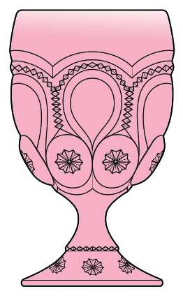 Moon and Star Pink by L G Wright Glass