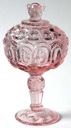 Moon and Star Pink Tall Footed Covered Jam/Jelly