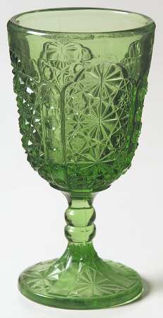 Daisy and Button Green Wine Glass