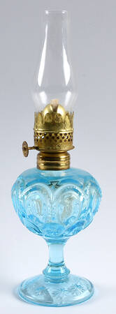Moon and Star-Light Blue Mini Oil Lamp, Chimney Only