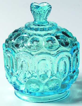 Moon and Star-Light Blue Sugar Bowl & Lid