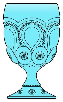 Moon and Star-Light Blue by L G Wright Glass
