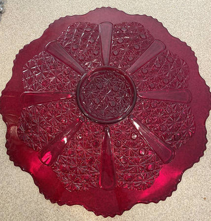 Daisy and Button Ruby Punch Bowl Underplate