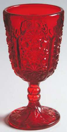 Daisy and Button Ruby Wine Glass