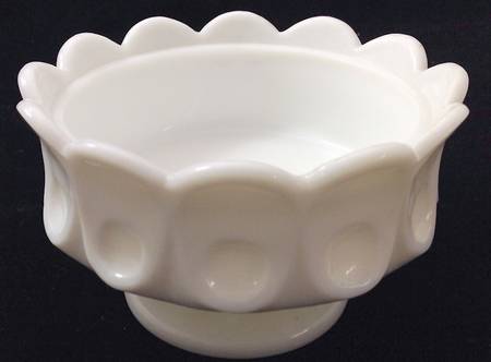 Cherry Milk Glass Honey Dish No Lid