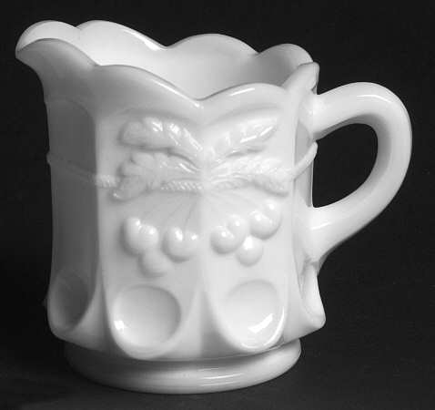 Cherry Milk Glass Creamer
