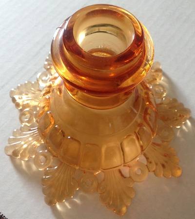 Ring and Petal Amber Single Light Candlestick