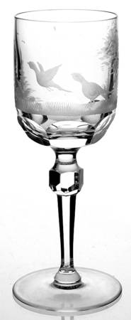 Hunt Scene Wine Glass