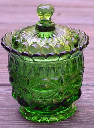 Eyewinker Green Sugar Bowl & Lid