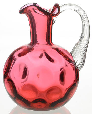 Thumbprint Cranberry Cruet No Stopper