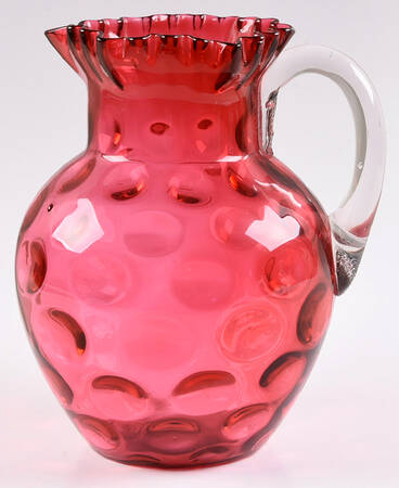 Thumbprint Cranberry 80 Oz Pitcher