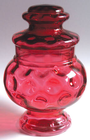 Thumbprint Cranberry Apothecary Jar & Lid