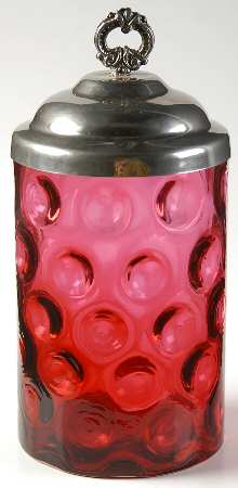 Thumbprint Cranberry Pickle Jar & Metal Lid