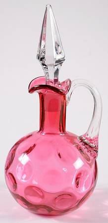 Thumbprint Cranberry Cruet & Stopper