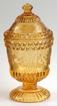 Wildflower Amber Sugar Bowl & Lid