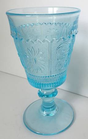 Princess Feather Blue Water Goblet